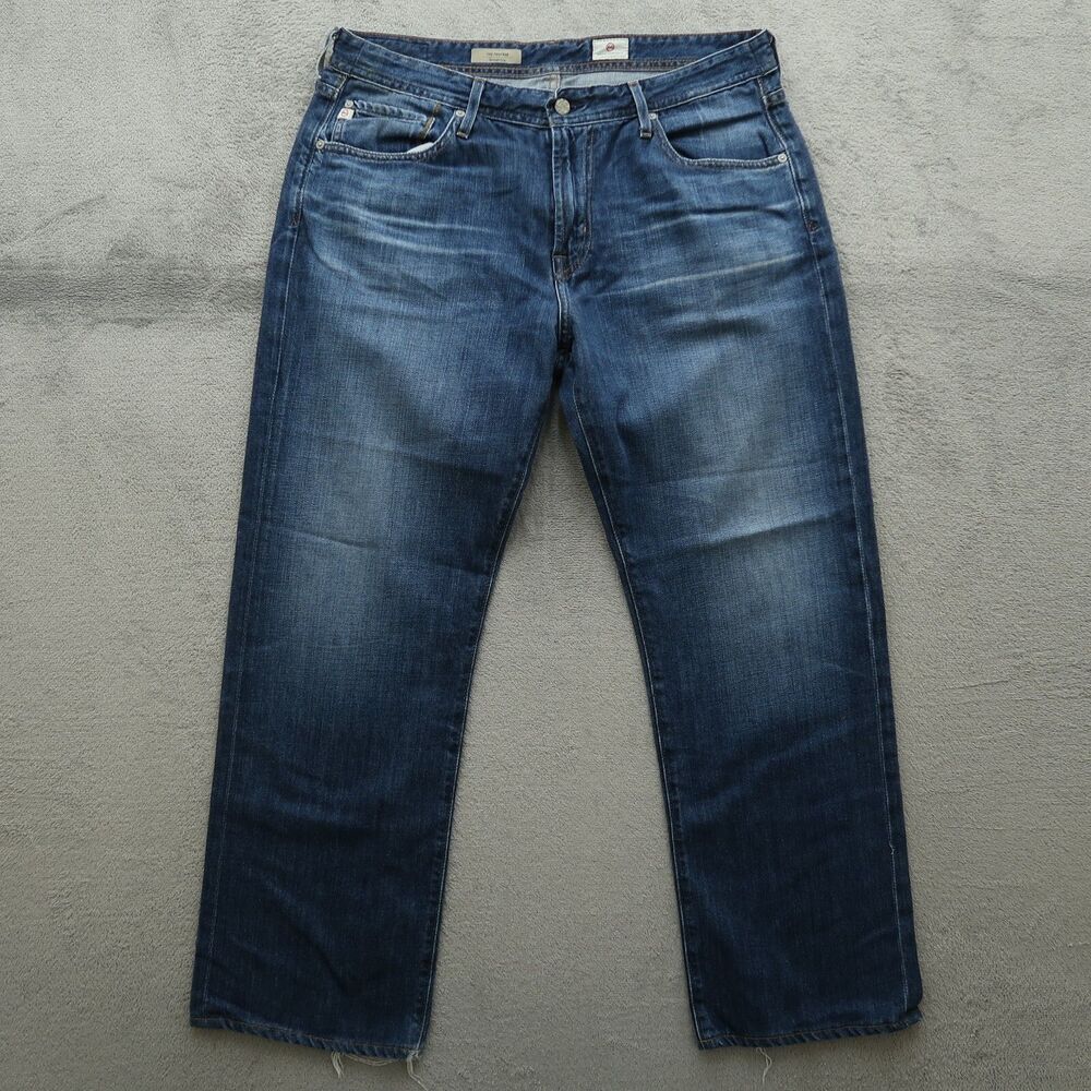 Adriano Goldschmied Protege Jeans Mens Size 36x30 Blue Straight Leg Stone Wash